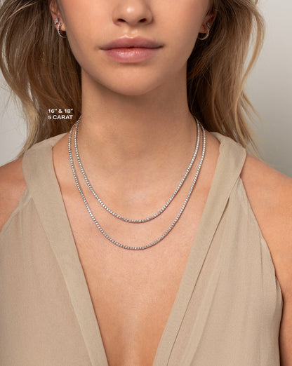 Classic Lab Diamond Tennis Necklace
