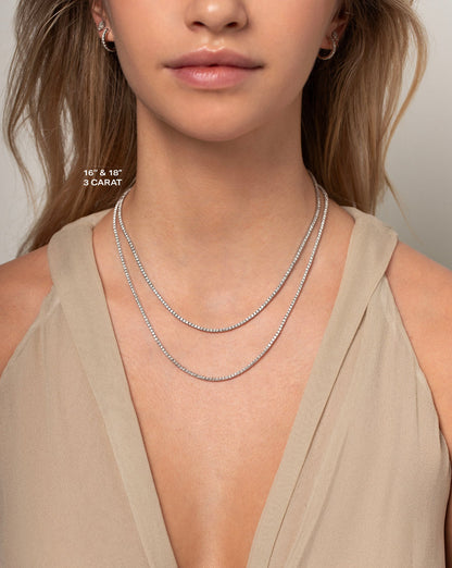 Classic Lab Diamond Tennis Necklace