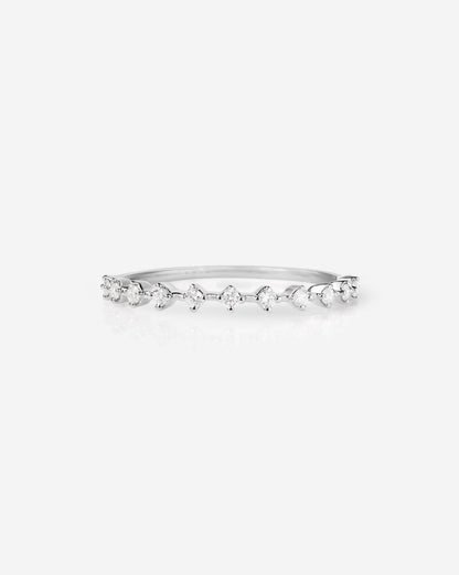 Diamond Station Stackable Ring