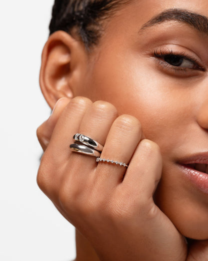 Diamond Station Stackable Ring