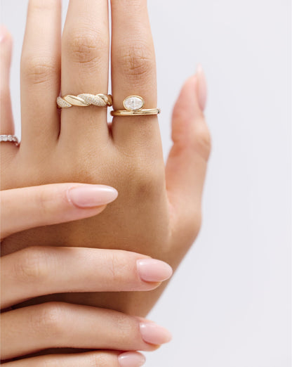 Framed Oval Lab Diamond Ring