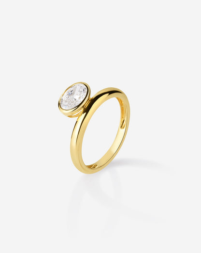 Framed Oval Lab Diamond Ring