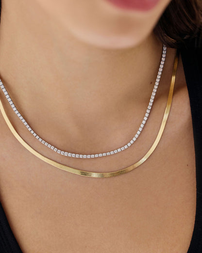 Classic Lab Diamond Tennis Necklace