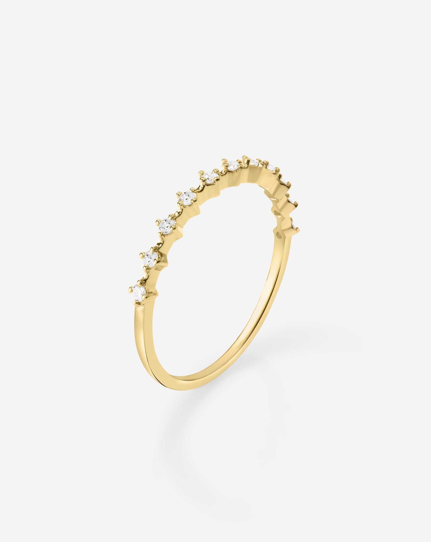 Diamond Station Stackable Ring