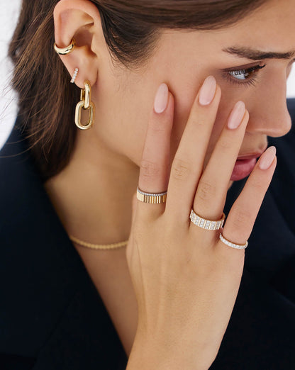 Fluted Gold Stackable Ring