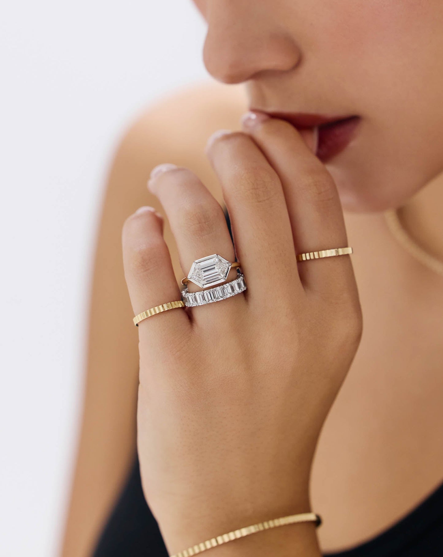 Fluted Gold Stackable Ring