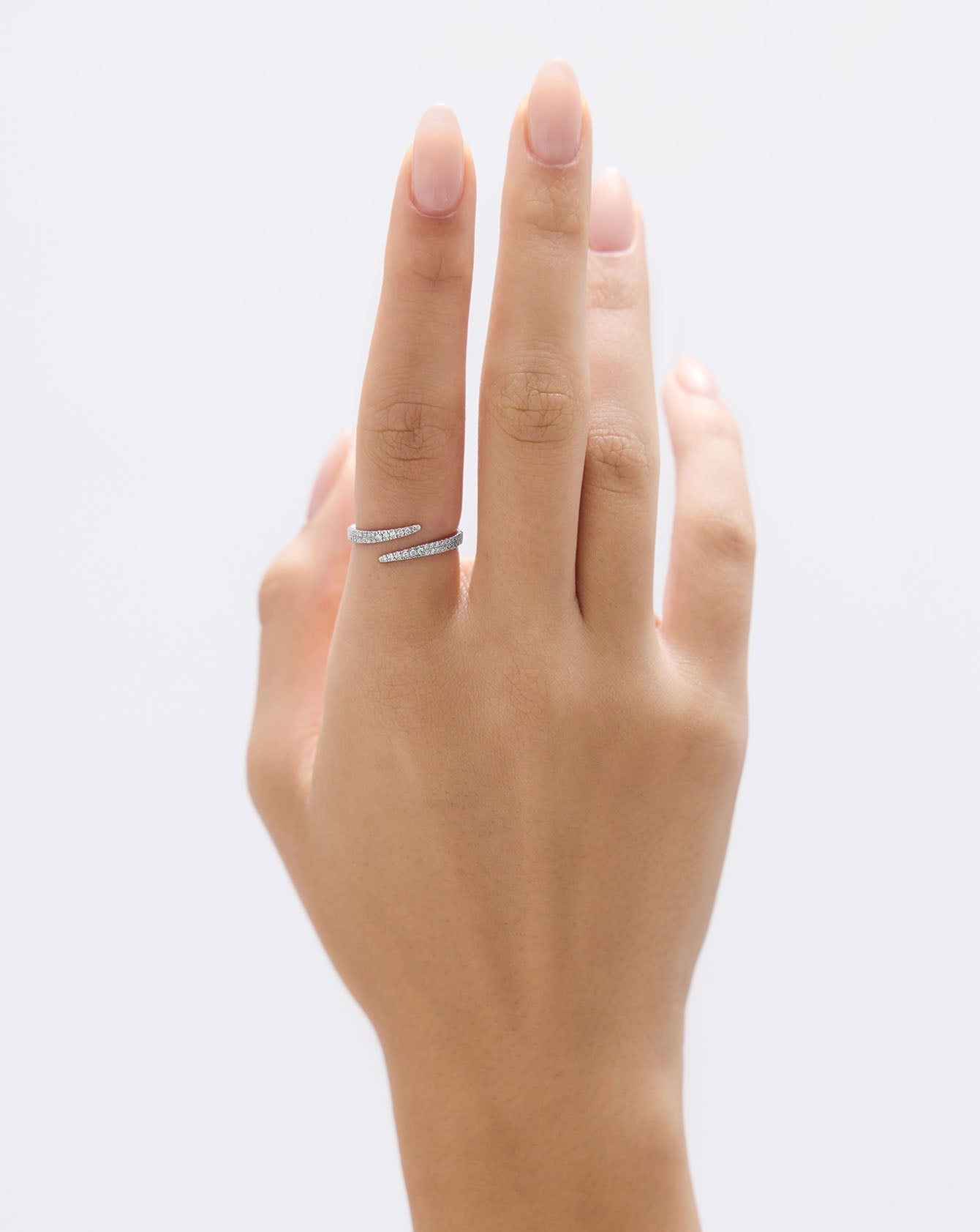 Open Diamond Wrap Ring