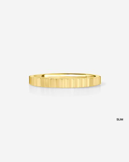 Fluted Gold Stackable Ring