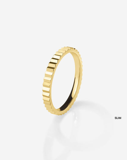 Fluted Gold Stackable Ring