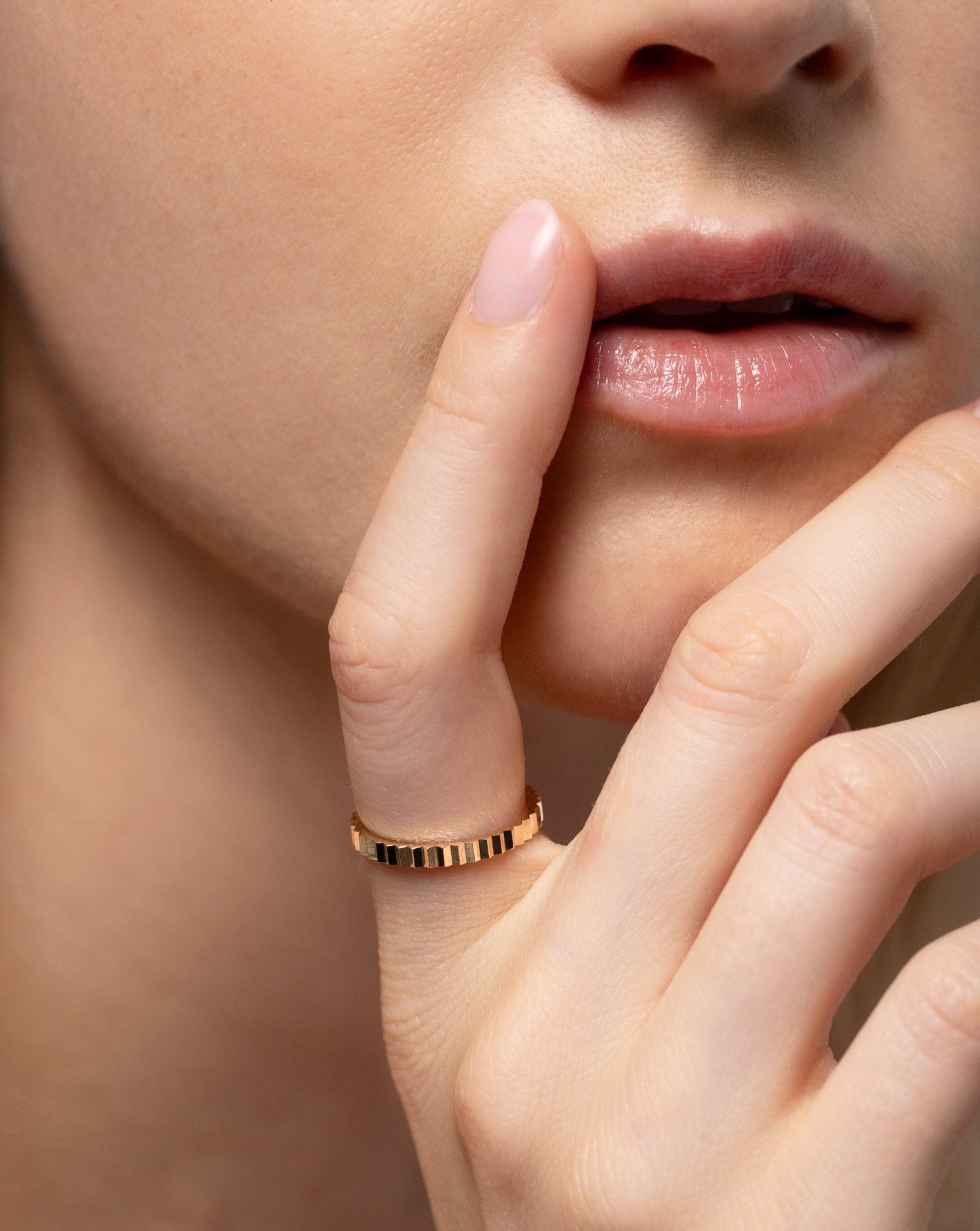 Fluted Gold Stackable Ring